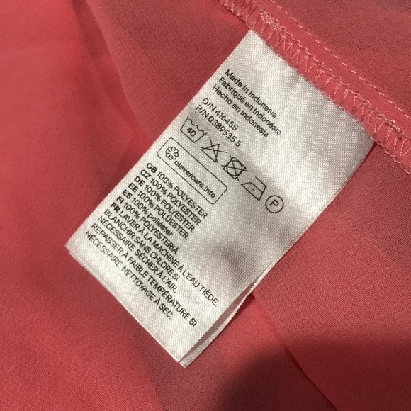 H&M sheer pink coral sleeveless button down top - Picture 4 of 5